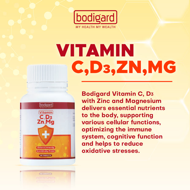 Bodigard Vitamin C, D3 with Zinc & Magnesium